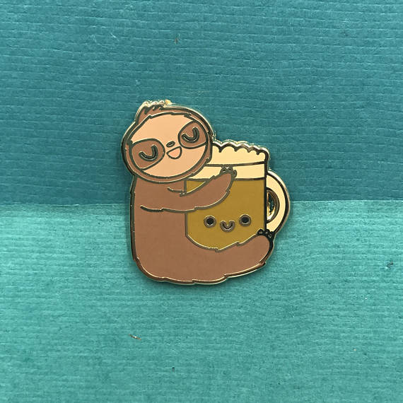 Frothy and Slothy Pin
