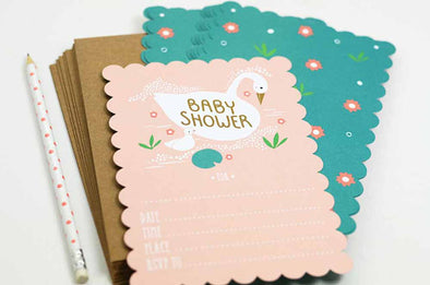 Swan Baby Shower Invitations