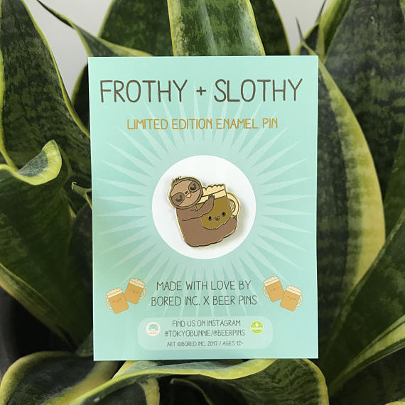 Frothy and Slothy Pin