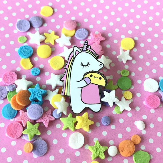 Unicorn loves Tacos Pin