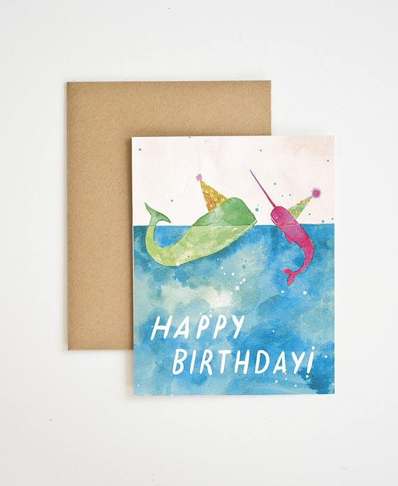Happy Birthday Whale Card