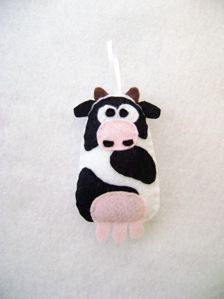Cow Felt Ornament // By Red Marionette