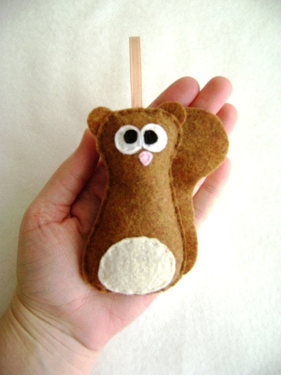 Squirrel Felt Ornament // By Red Marionette