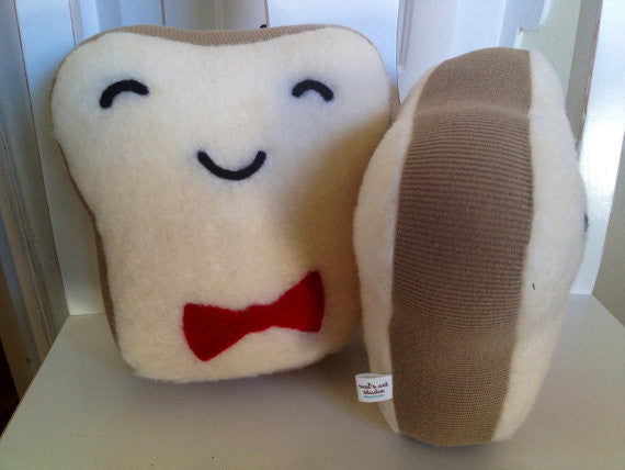 Mr. Toasty Bow Tie Stuffed Plush Pillow