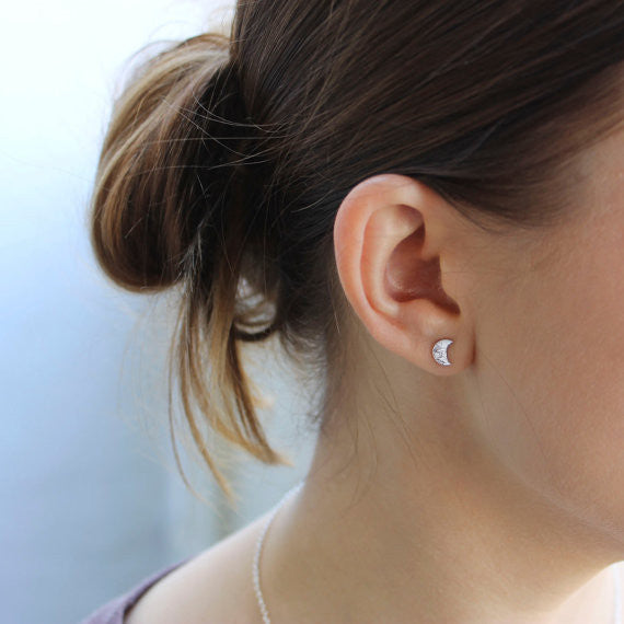 Crescent Moon Earrings - Sterling Silver*