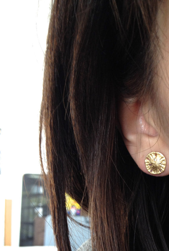 Brass Sand Dollar Earrings