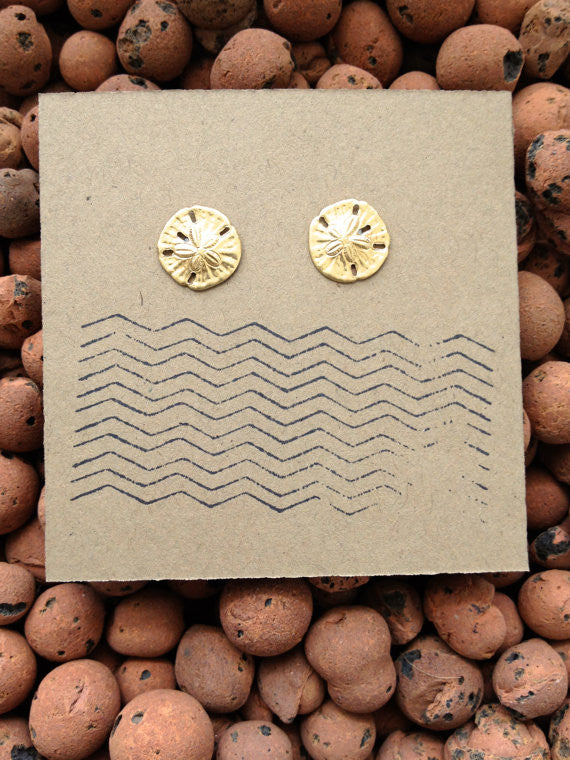 Brass Sand Dollar Earrings