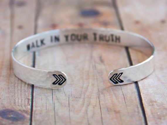 Walk In Your Truth Sterling Silver Cuff Bracelet