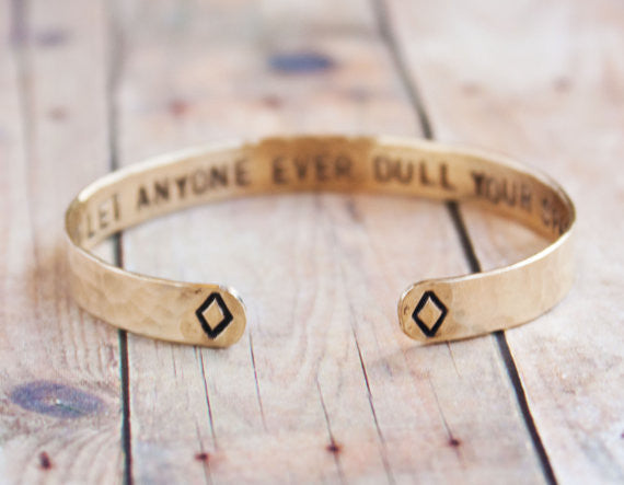 Don't Let Anyone Ever Dull Your Sparkle // Brass Cuff Bracelet