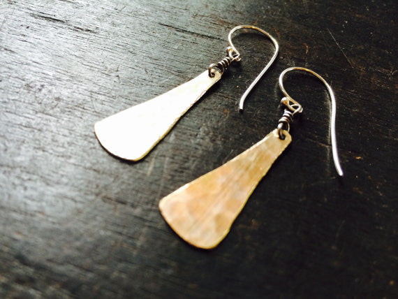 Brass Taper Strip Earrings