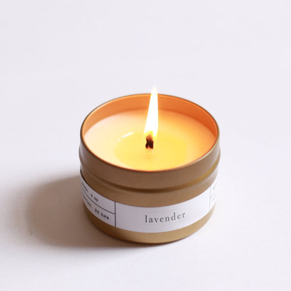 Lavender Gold Tin Travel Candle