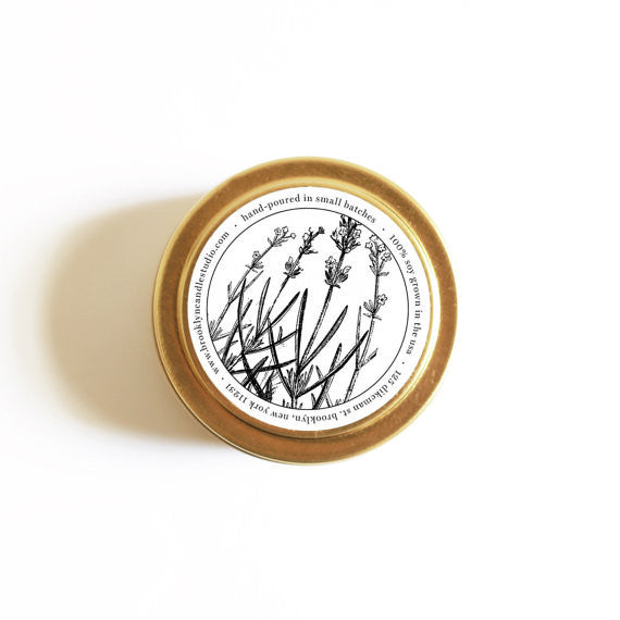 Lavender Gold Tin Travel Candle
