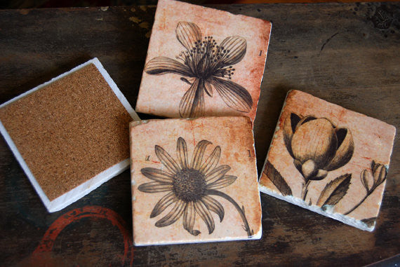 Sepia Botanicals Coasters // Set of 4