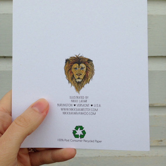 Sloth Greeting Card // by Nikki Laxar Art