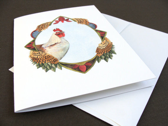 Quilted Portrait: The Chicken - Greeting Card