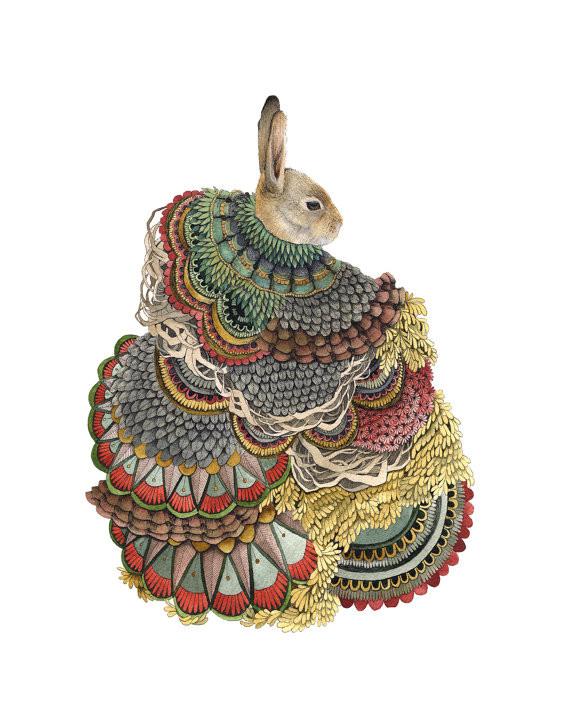 Quilted Forest: The Rabbit - Art Print