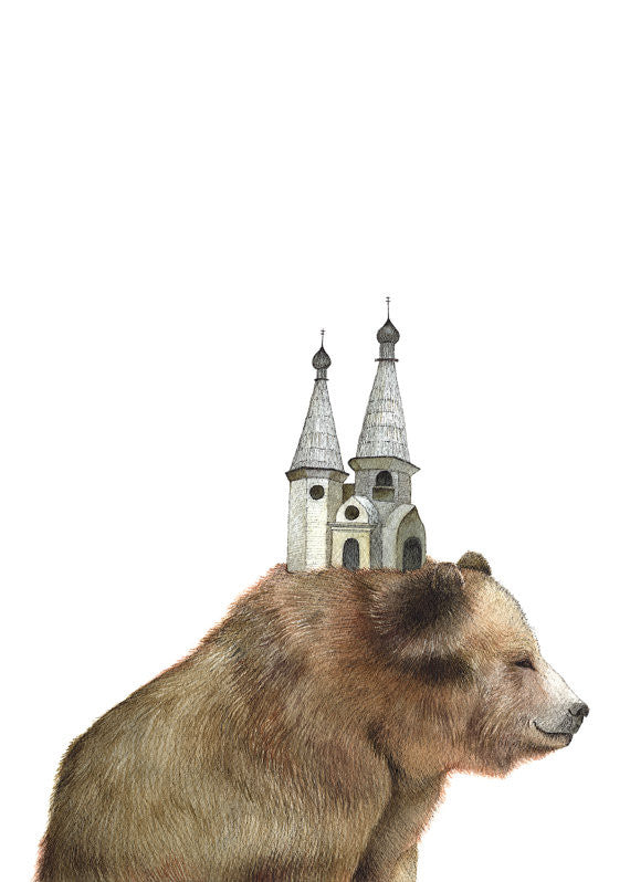 The Bear and the Tower - Art Print