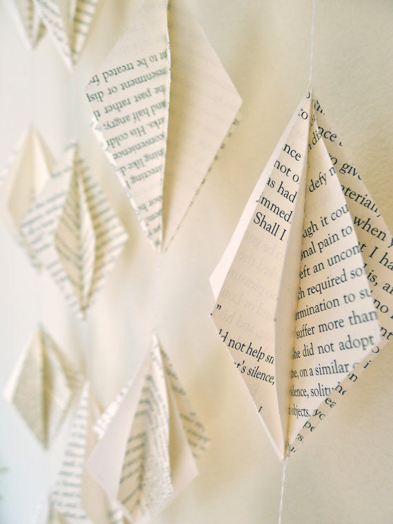 Recycled Book Garland