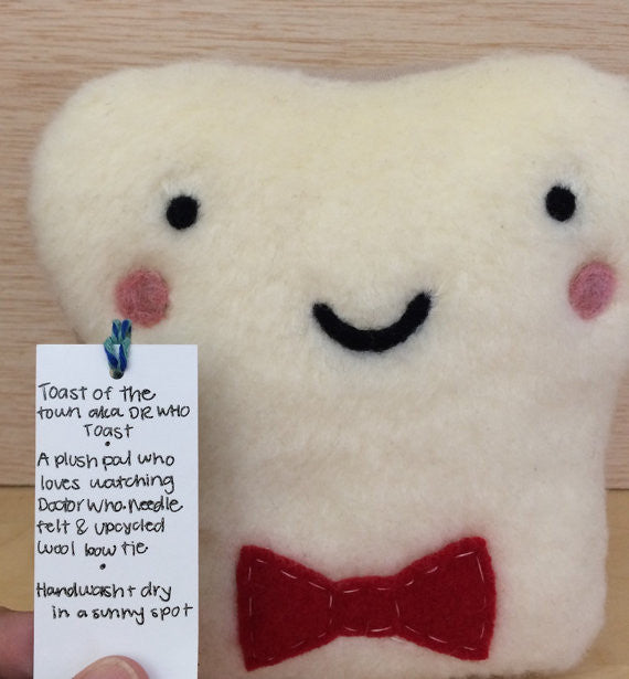 Mr. Toasty Bow Tie Stuffed Plush Pillow