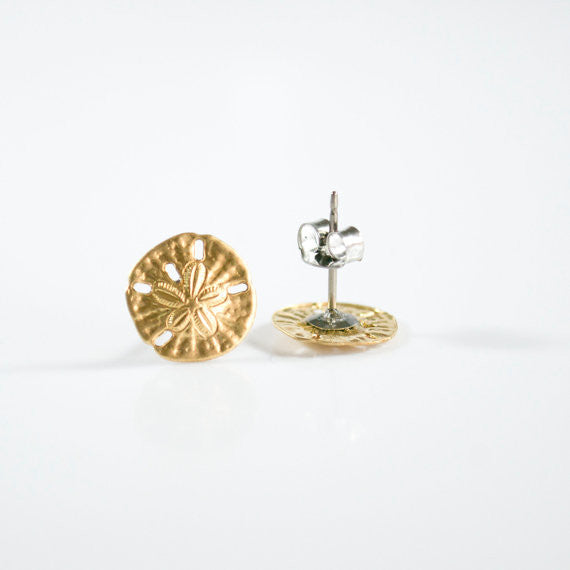 Brass Sand Dollar Earrings