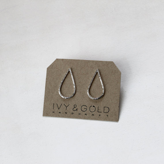 Sterling Silver Hammered Teardrop Earrings*