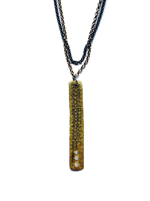 Riveted Relic Necklace Brass