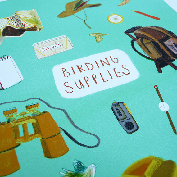 Birding supplies giclee print