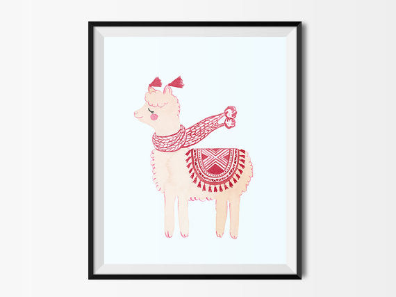 Winter Alpaca 8x10 Art Print