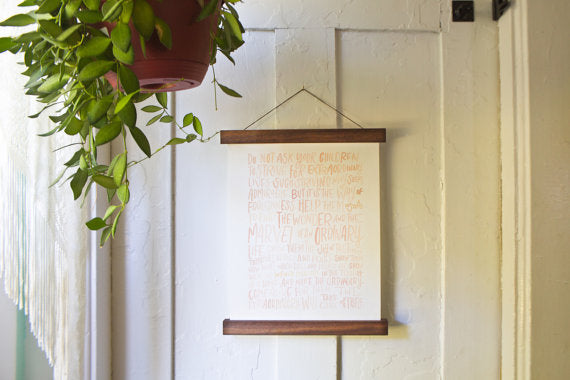 Wooden Poster Hanger -  Walnut 8 inches