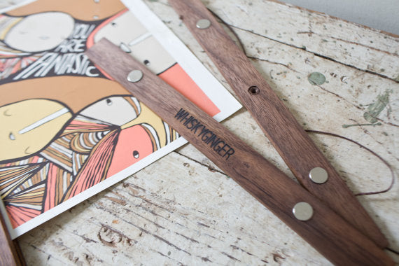Wooden Poster Hanger -  Walnut 8 inches