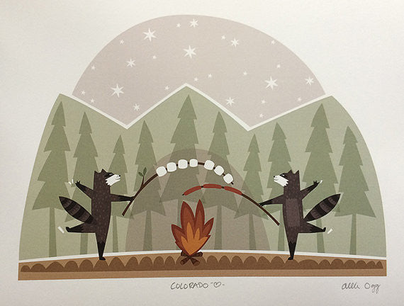 S'more Lovin' Raccoon Print 8.5X11