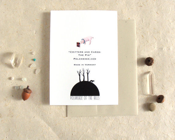 Critters and Cards: Pig - Greeting Card