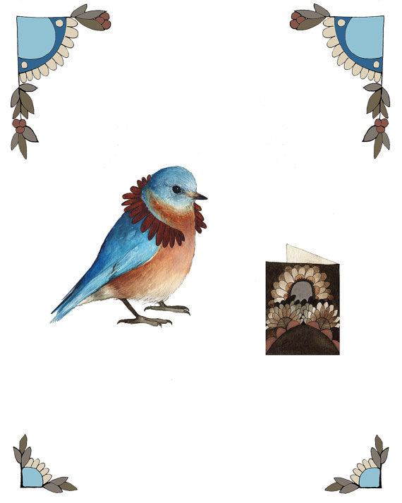 Critters and Cards: Bird - Art Print