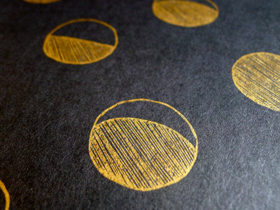 Gold Moon Phase Coptic Notebook