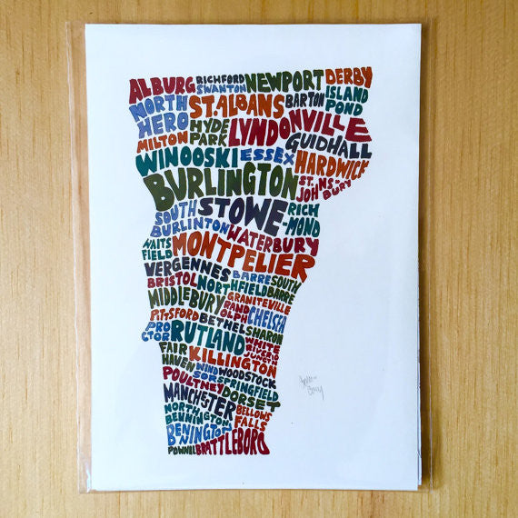 Towns of Vermont 11x14 Art Print