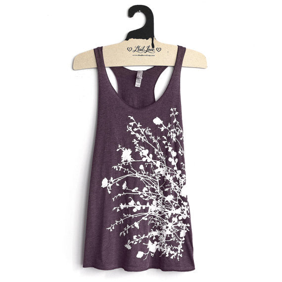 Purple Flowering Branch Racerback Tank
