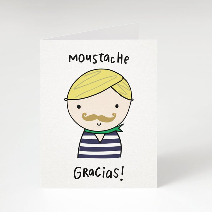 Moustache Gracias Greeting Card