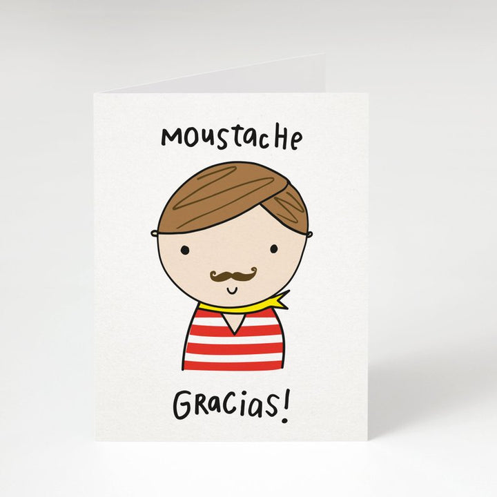 Moustache Gracias Greeting Card