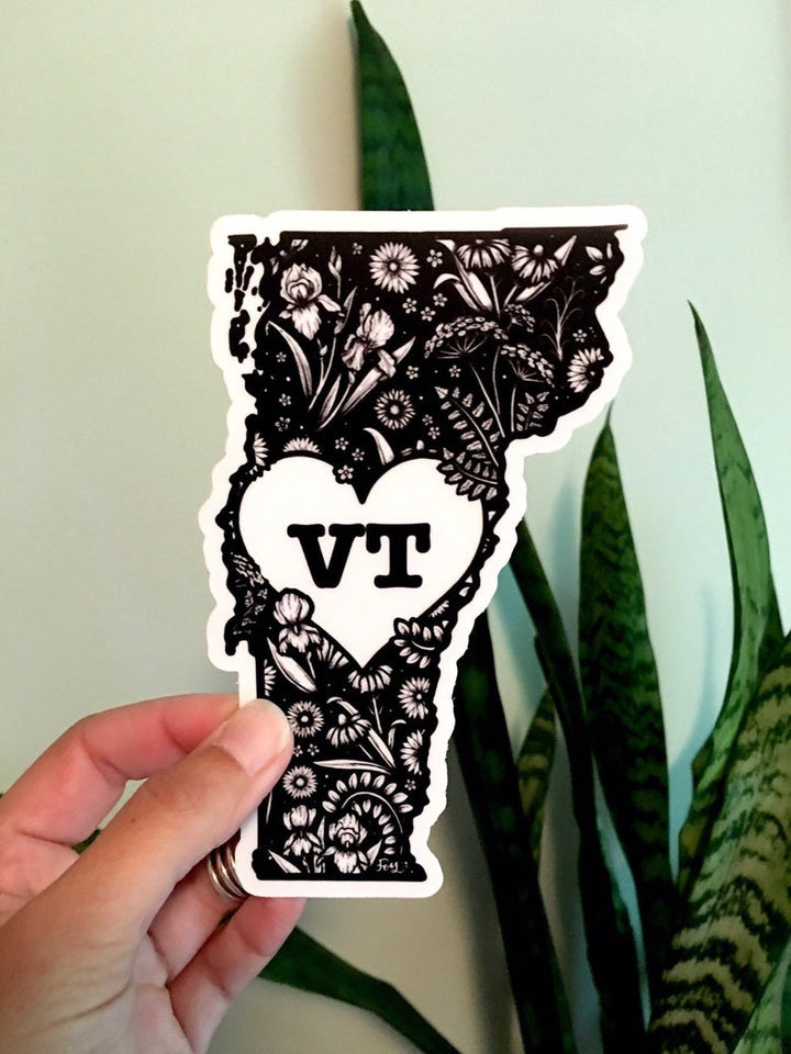 Floral Vermont Sticker