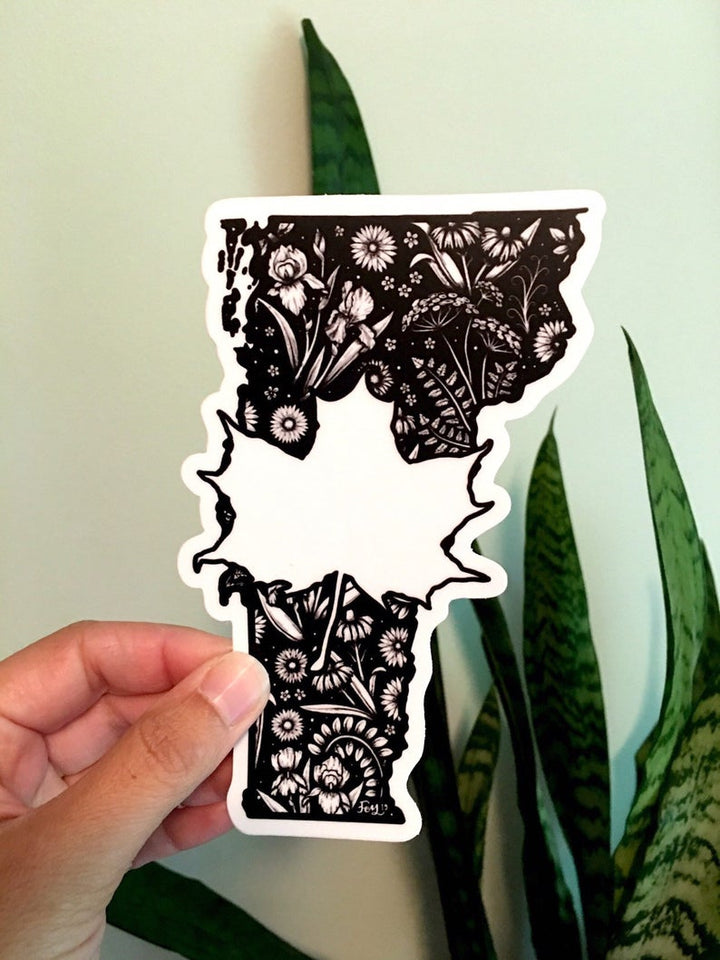 Floral Vermont Sticker