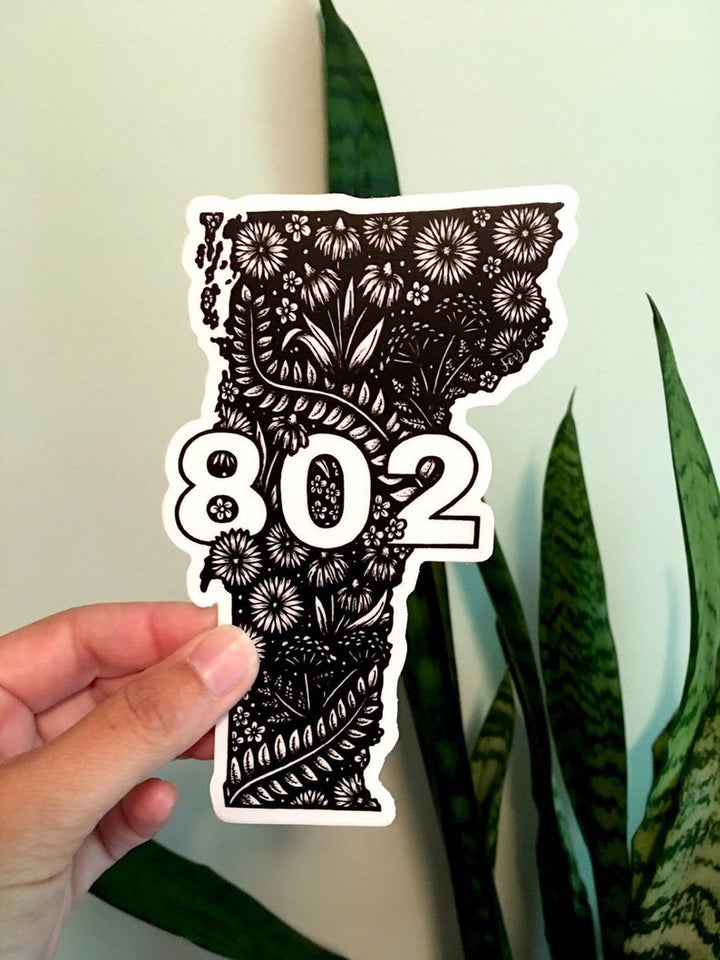 Floral Vermont Sticker