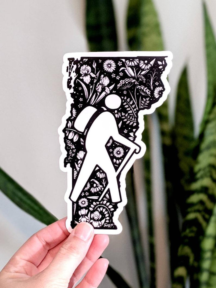 Floral Vermont Sticker