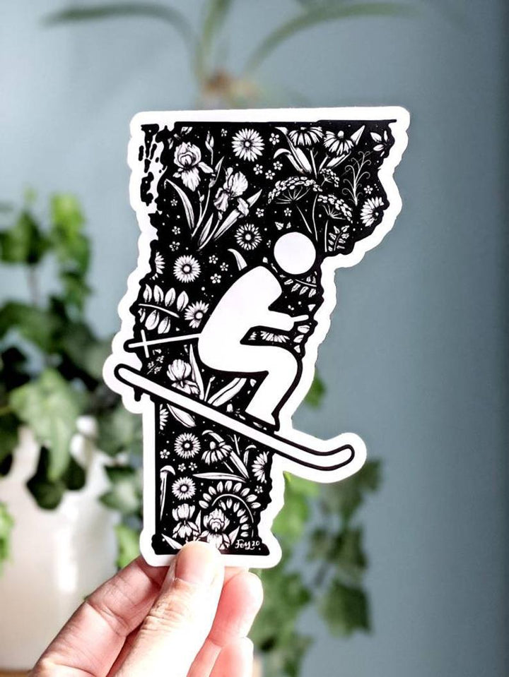Floral Vermont Sticker