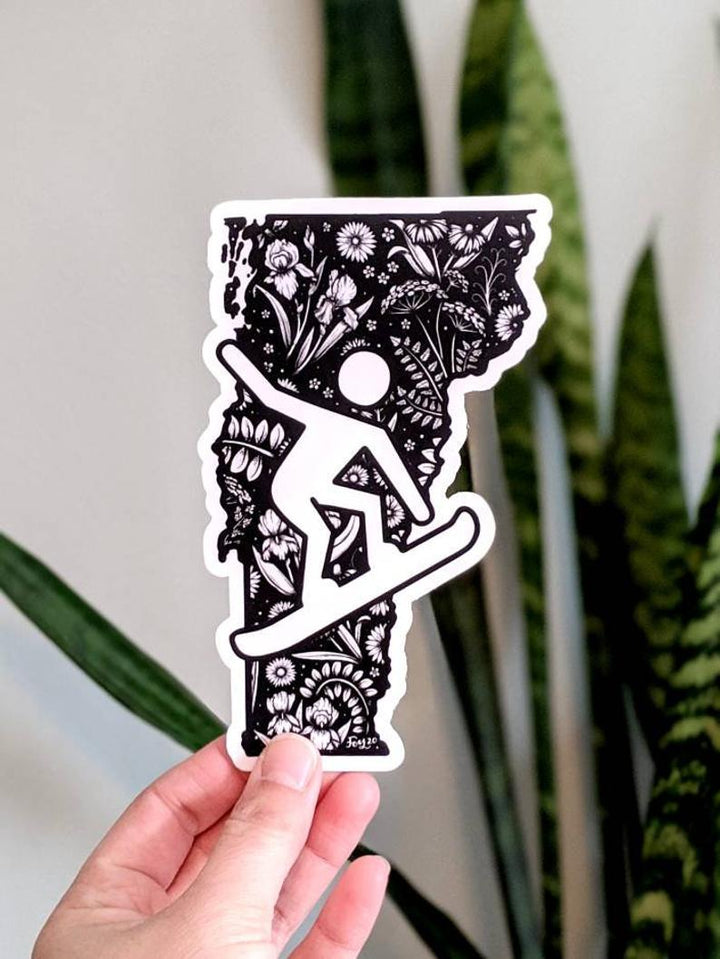 Floral Vermont Sticker