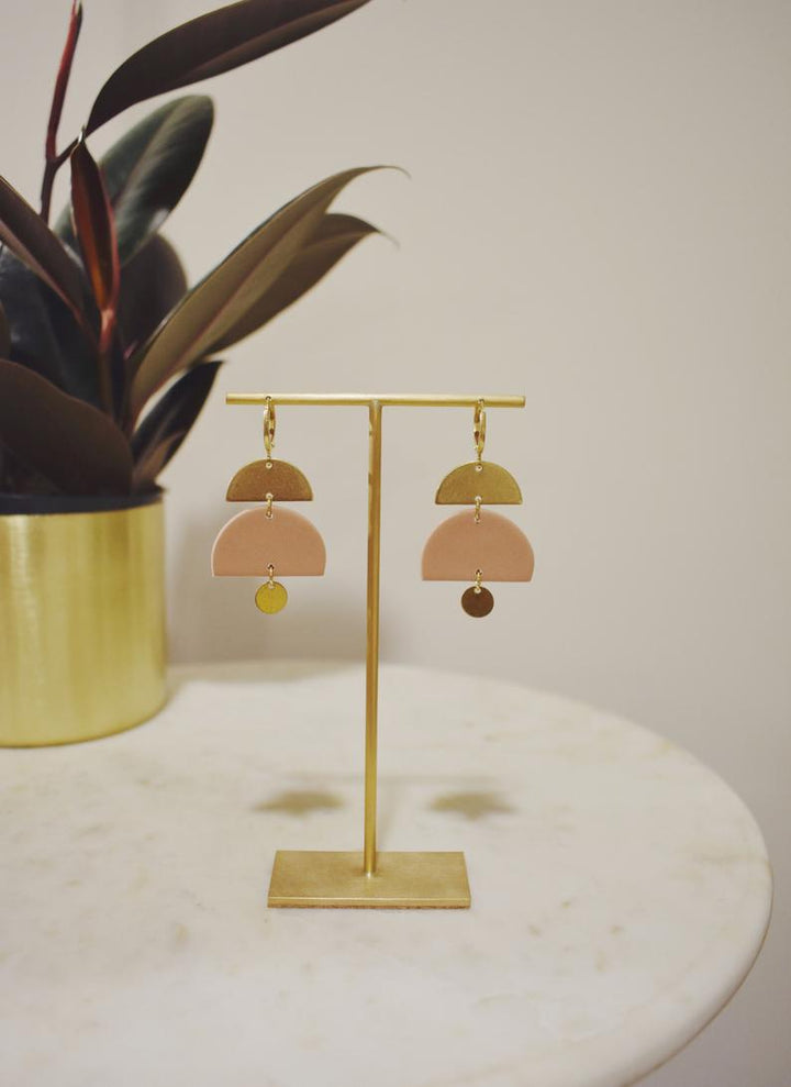 Jaime Brass & Clay Earrings