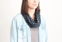 Organic Cotton Infinity Scarf - Navy Confetti Triangle