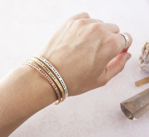 You will never regret being kind sterling silver cuff
