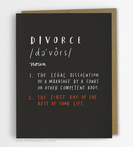 Divorce Definition Greeting Card