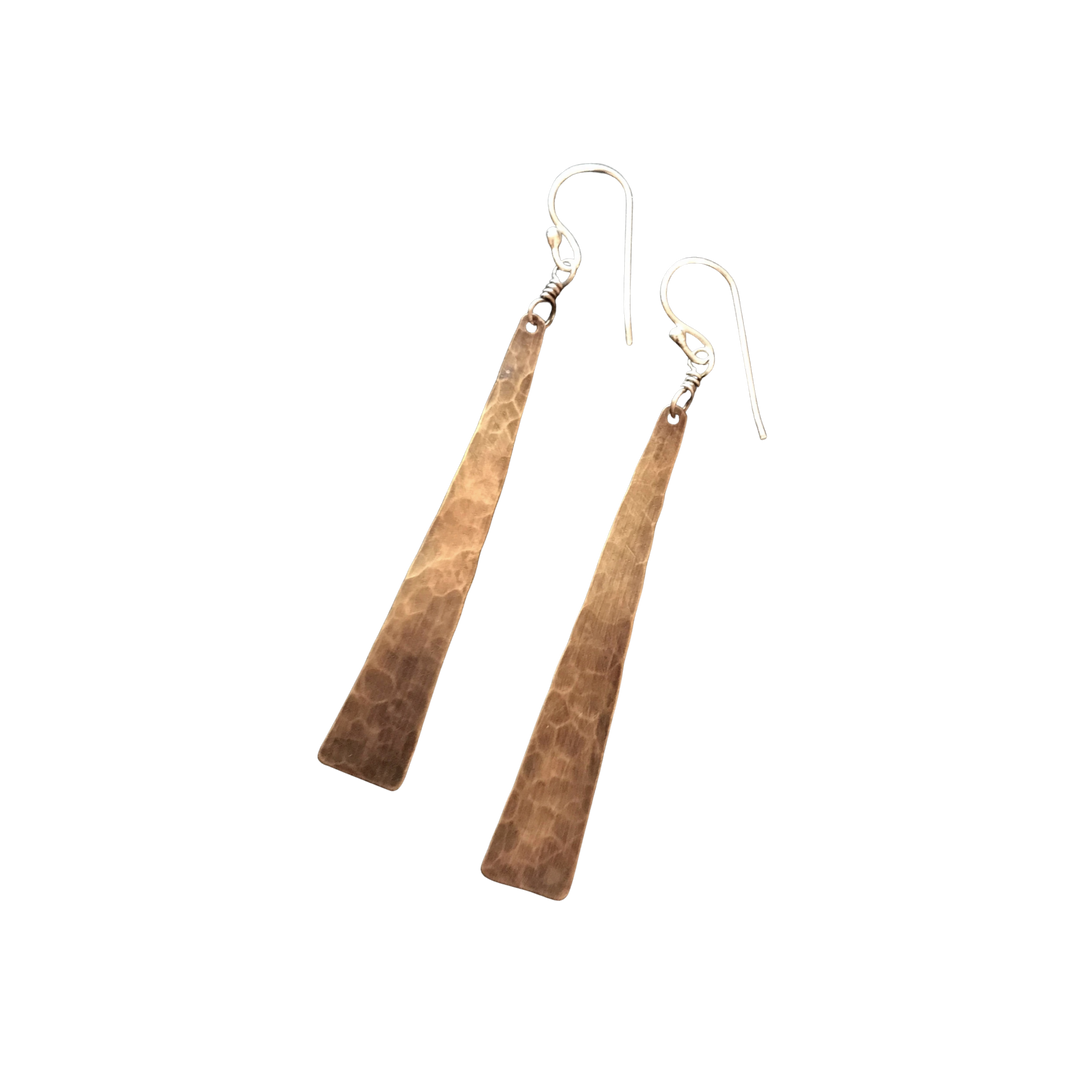 Brass Taper Strip Earrings