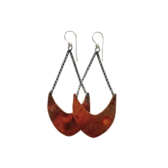 Large Copper Pendulums Earrings